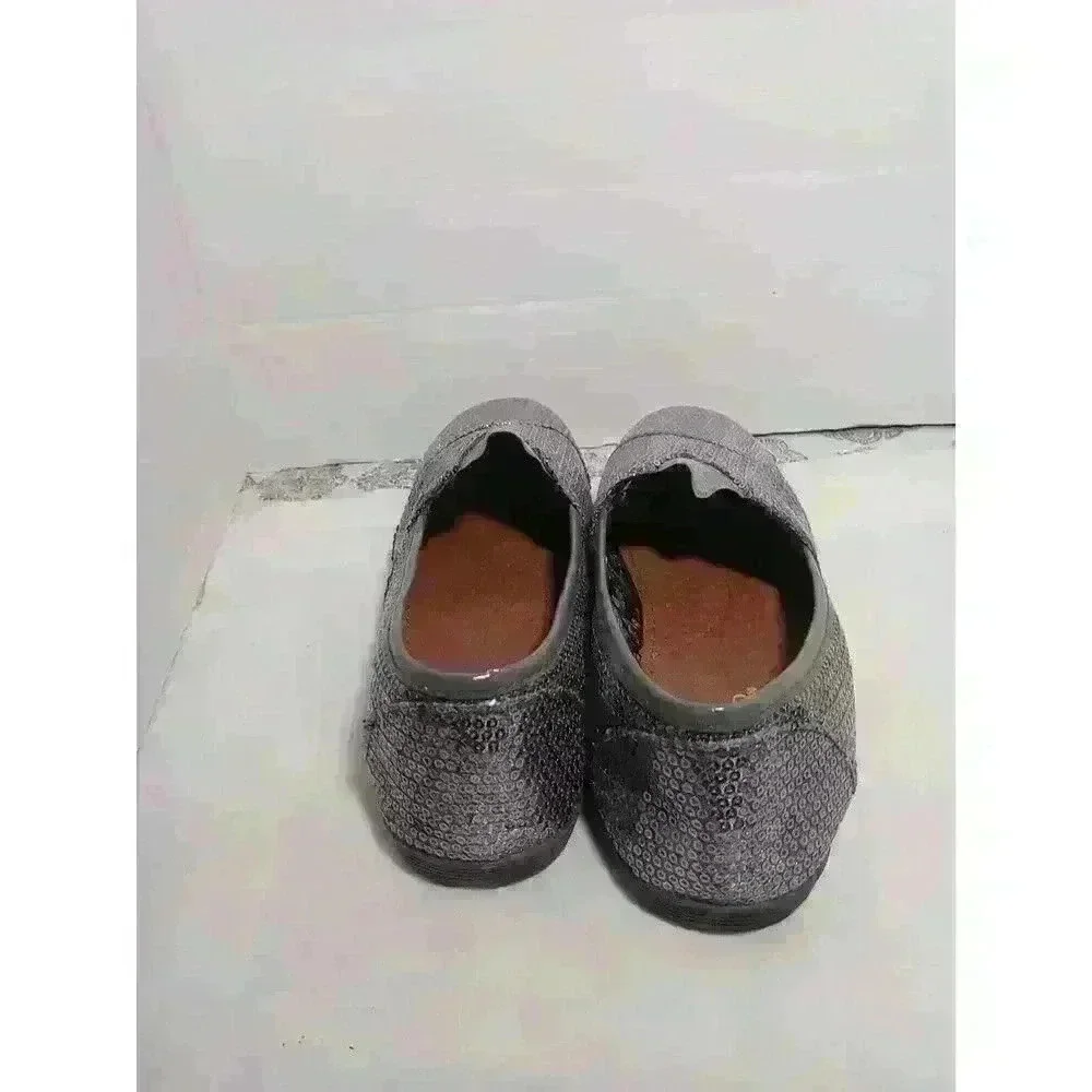 Vintage Ellemenno Size 6.5 Pewter Sequin Slip On Loafer‎ Moccasin - Picture 5 of 8